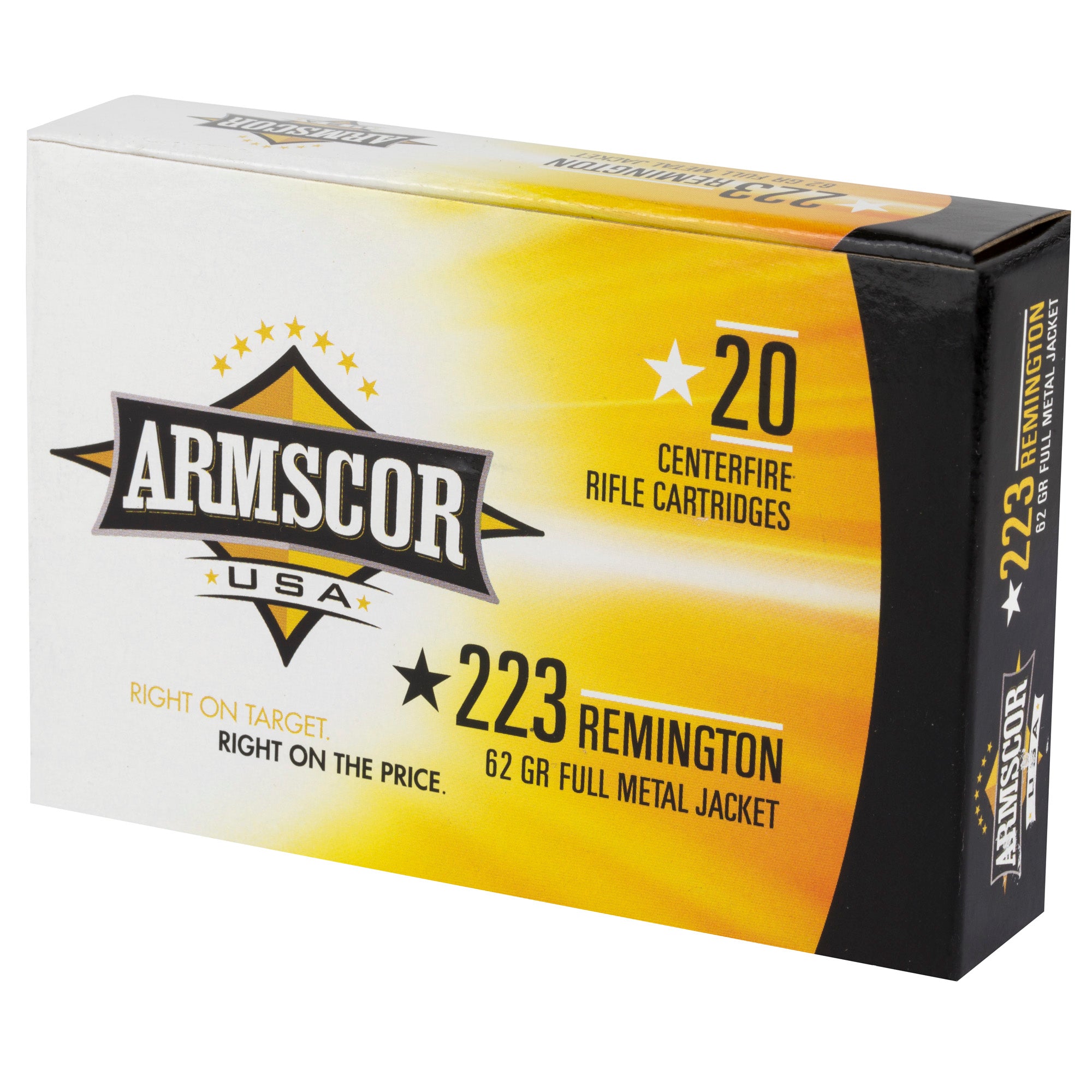Armscor 223 Remington 62 Grain FMJ Ammunition - 20 Rounds per Box