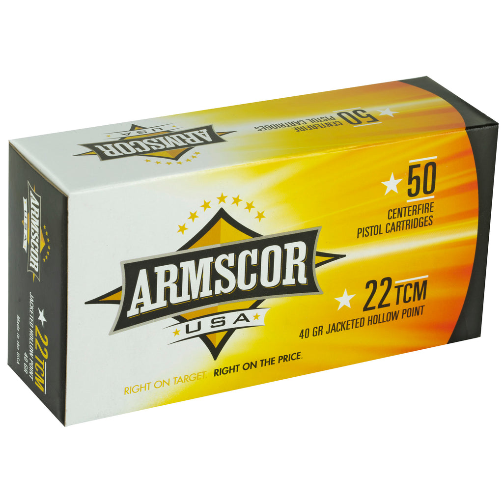 Armscor 22 TCM 40 Grain Hollow Point Ammo - 50 Rounds per Box, 1000 per Case