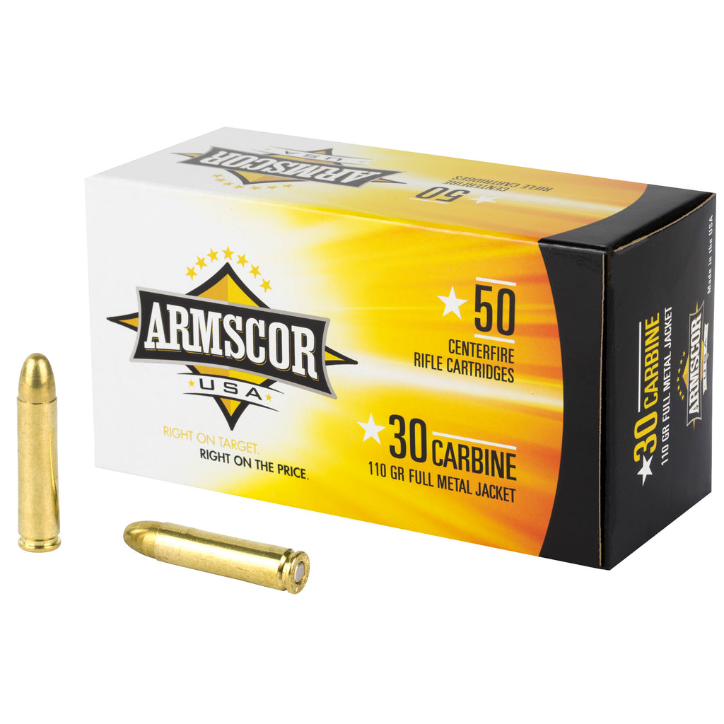 Armscor 30 Carbine 110 Grain FMJ Ammunition - 50 Rounds Per Box