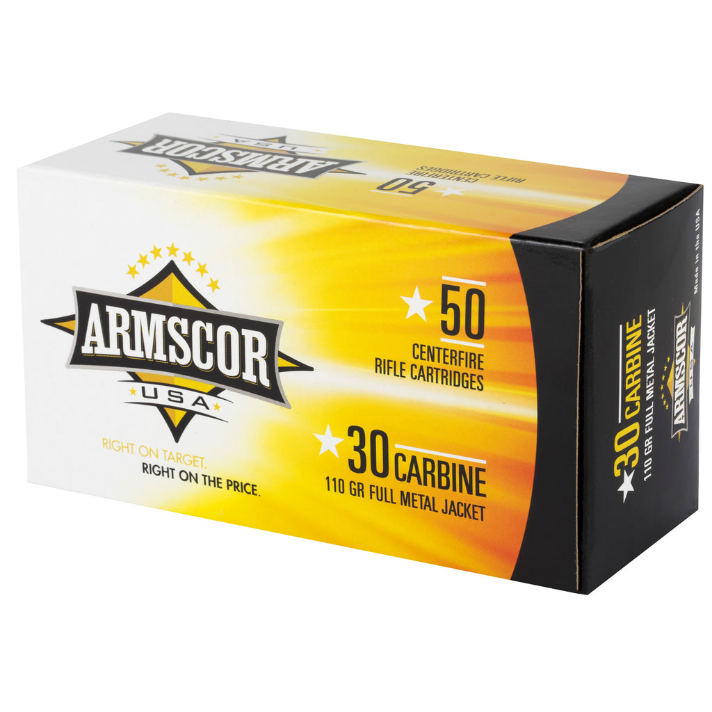 Armscor 30 Carbine 110 Grain FMJ Ammunition - 50 Rounds Per Box