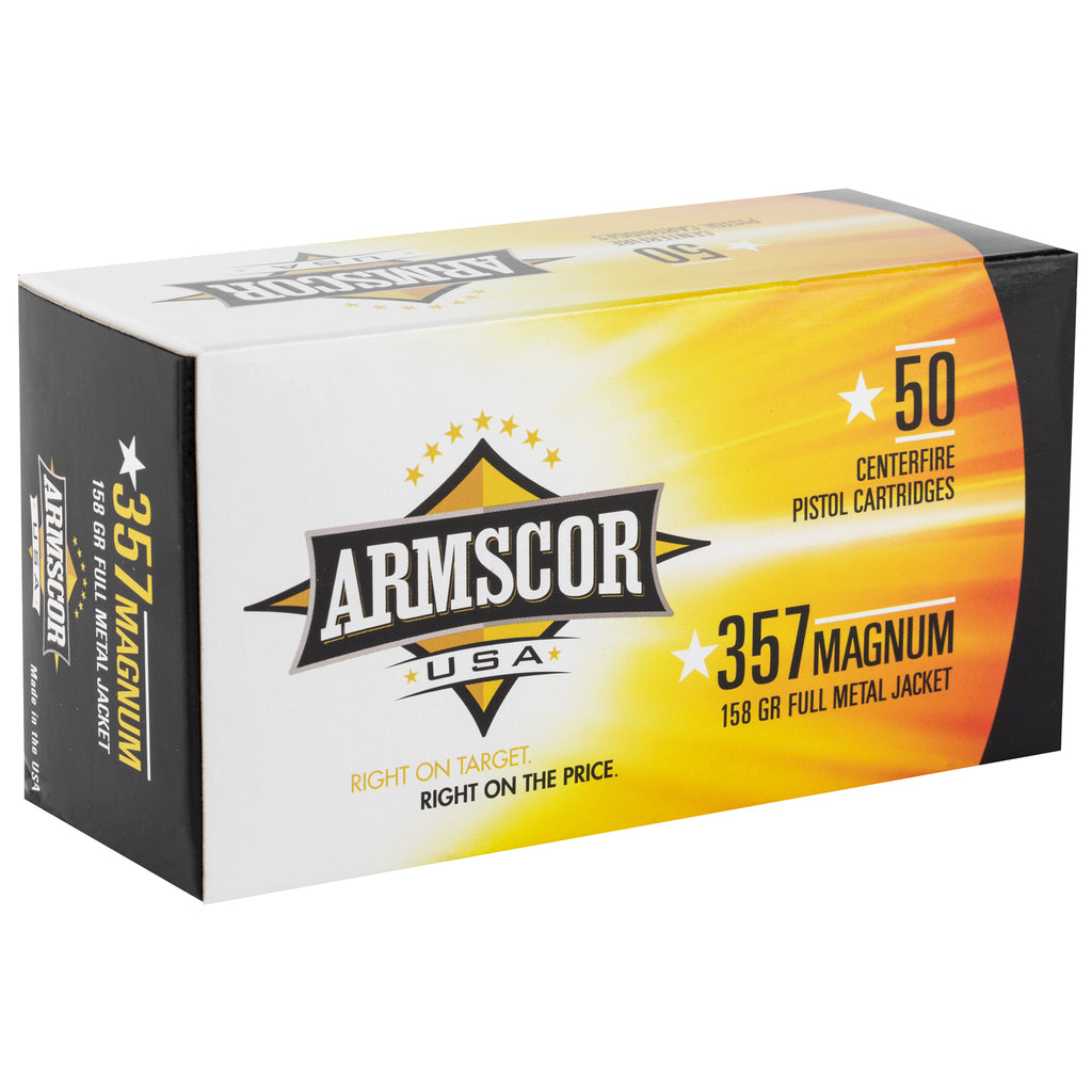 Armscor 357 Magnum 158 Grain FMJ Ammunition - 50 Rounds / Box, 1000 Rounds / Case