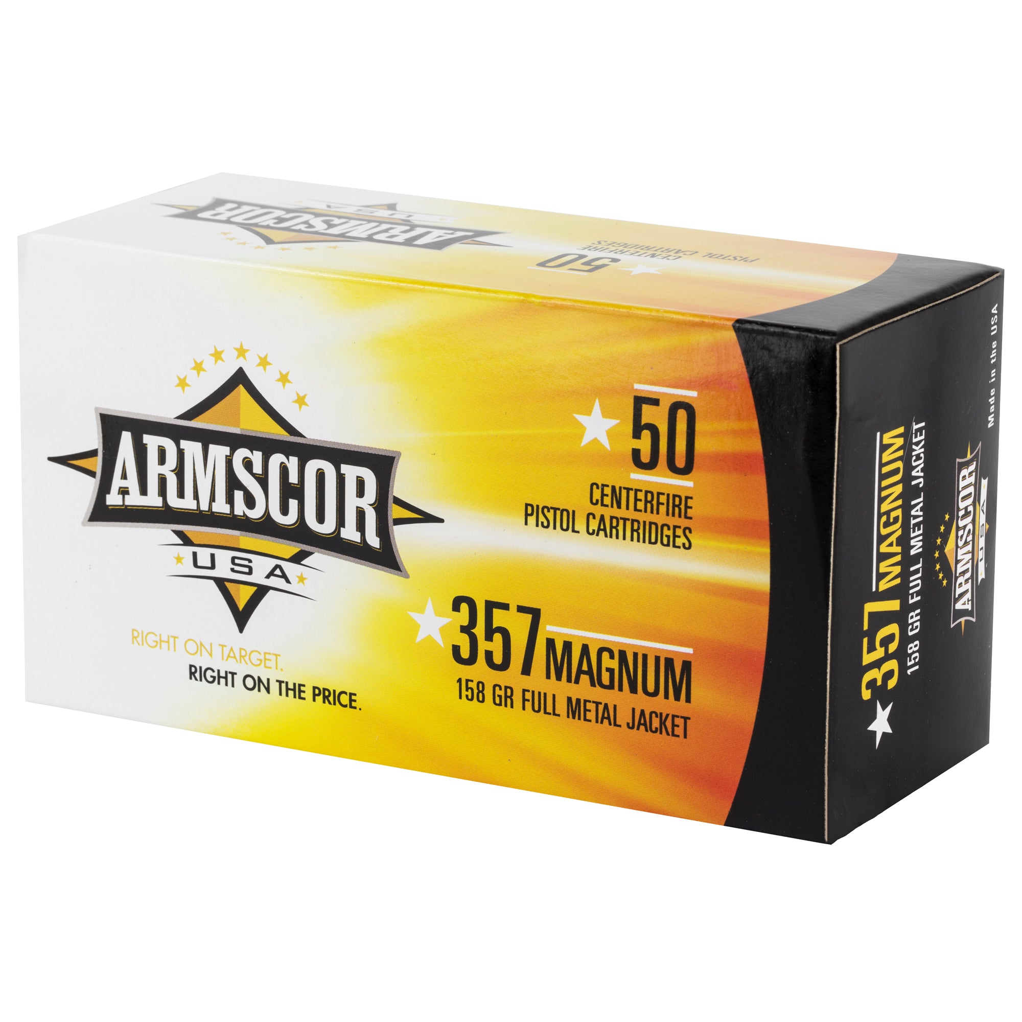 Armscor 357 Magnum 158 Grain FMJ Ammunition - 50 Rounds / Box, 1000 Rounds / Case