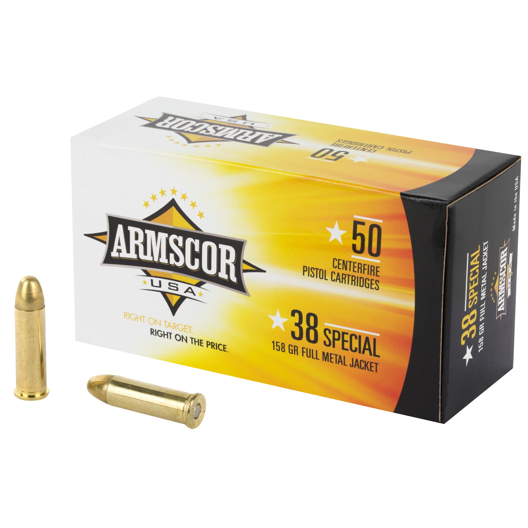 Armscor 38 Special 158-Grain Full Metal Jacket Ammo - 50 Rounds per Box, 1000 per Case