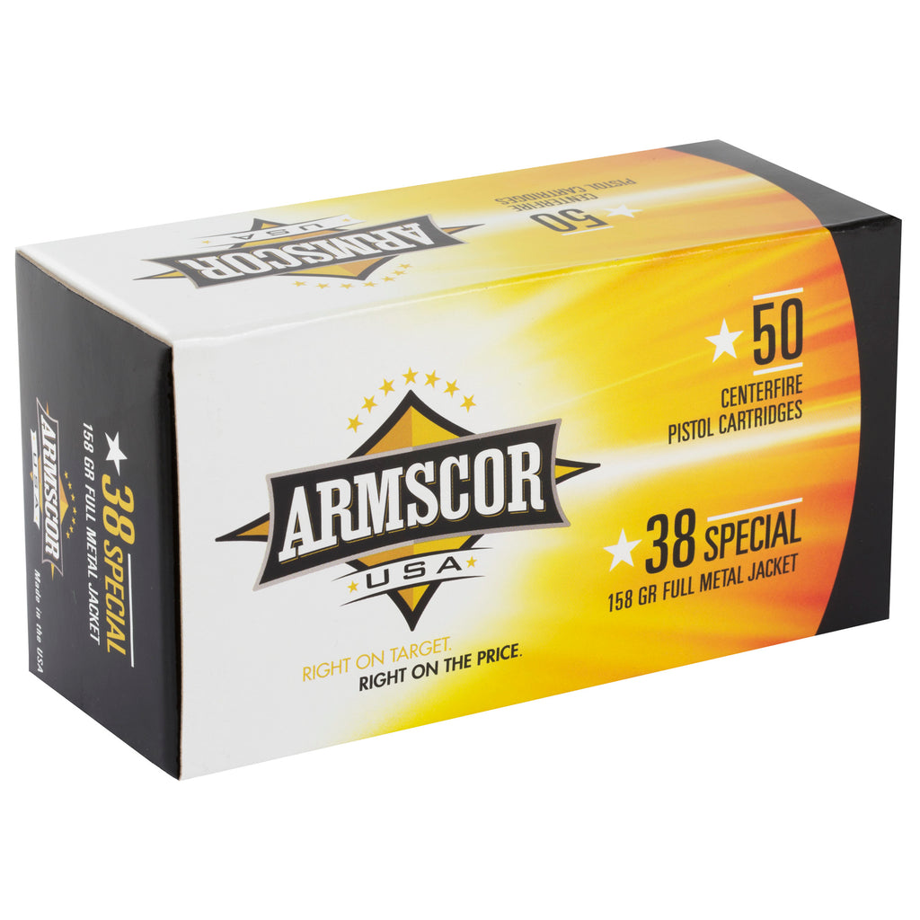 Armscor 38 Special 158-Grain Full Metal Jacket Ammo - 50 Rounds per Box, 1000 per Case