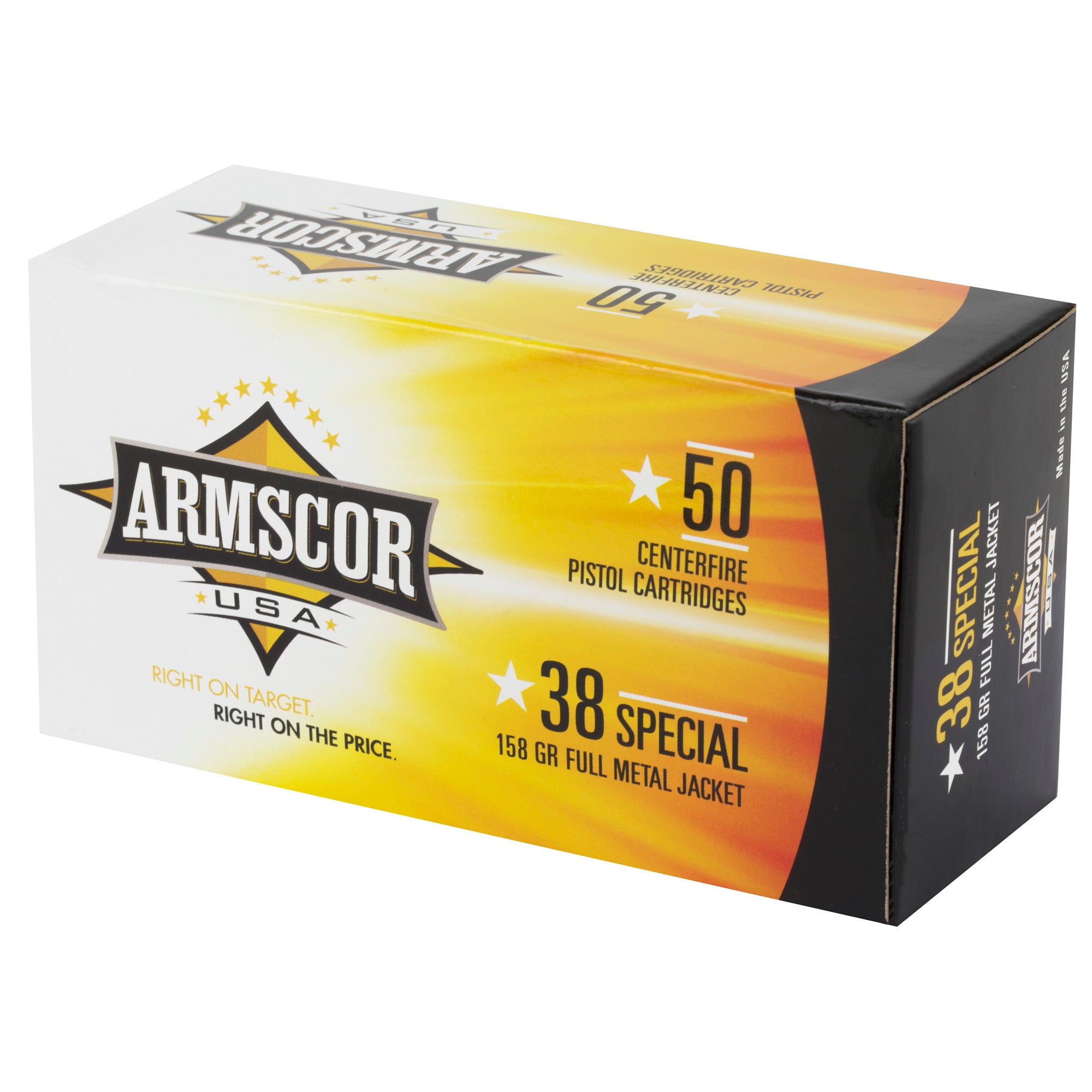 Armscor 38 Special 158-Grain Full Metal Jacket Ammo - 50 Rounds per Box, 1000 per Case