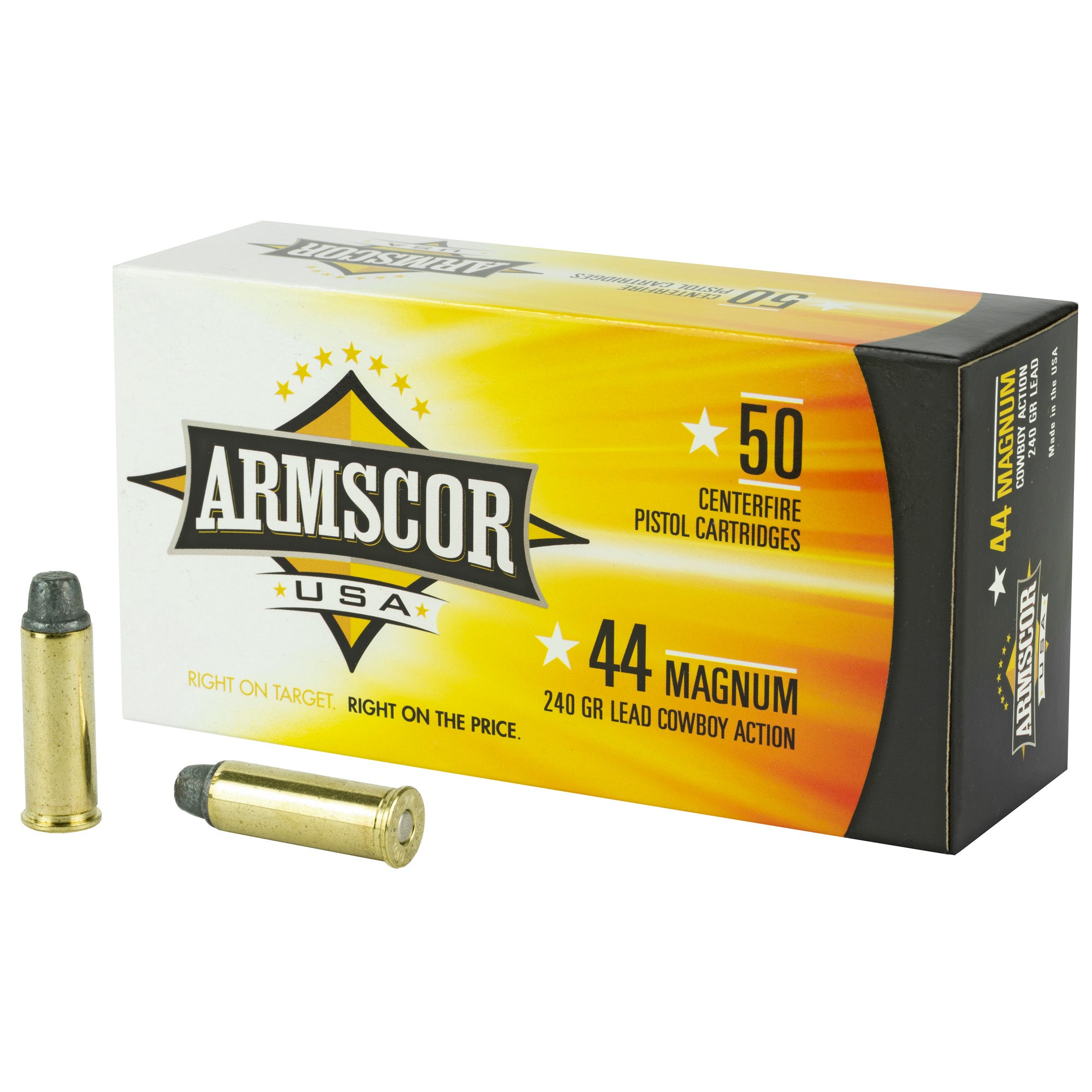 Armscor 44 Magnum 240-Grain Semi Wadcutter Ammunition, 50 Rounds per Box