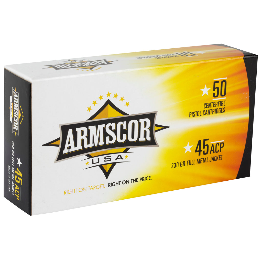 Armscor 45 ACP 230 Grain FMJ Ammunition - 50 Rounds per Box, 1000 per Case