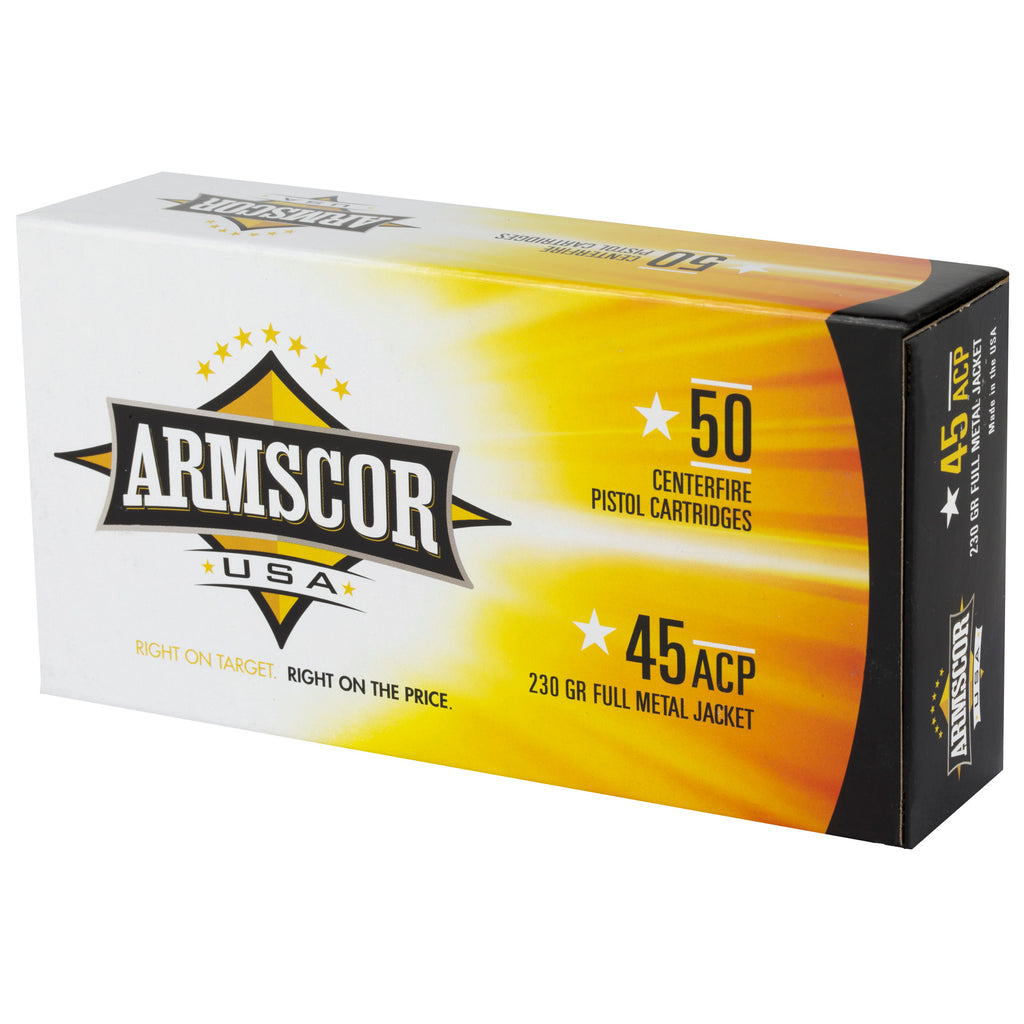 Armscor 45 ACP 230 Grain FMJ Ammunition - 50 Rounds per Box, 1000 per Case