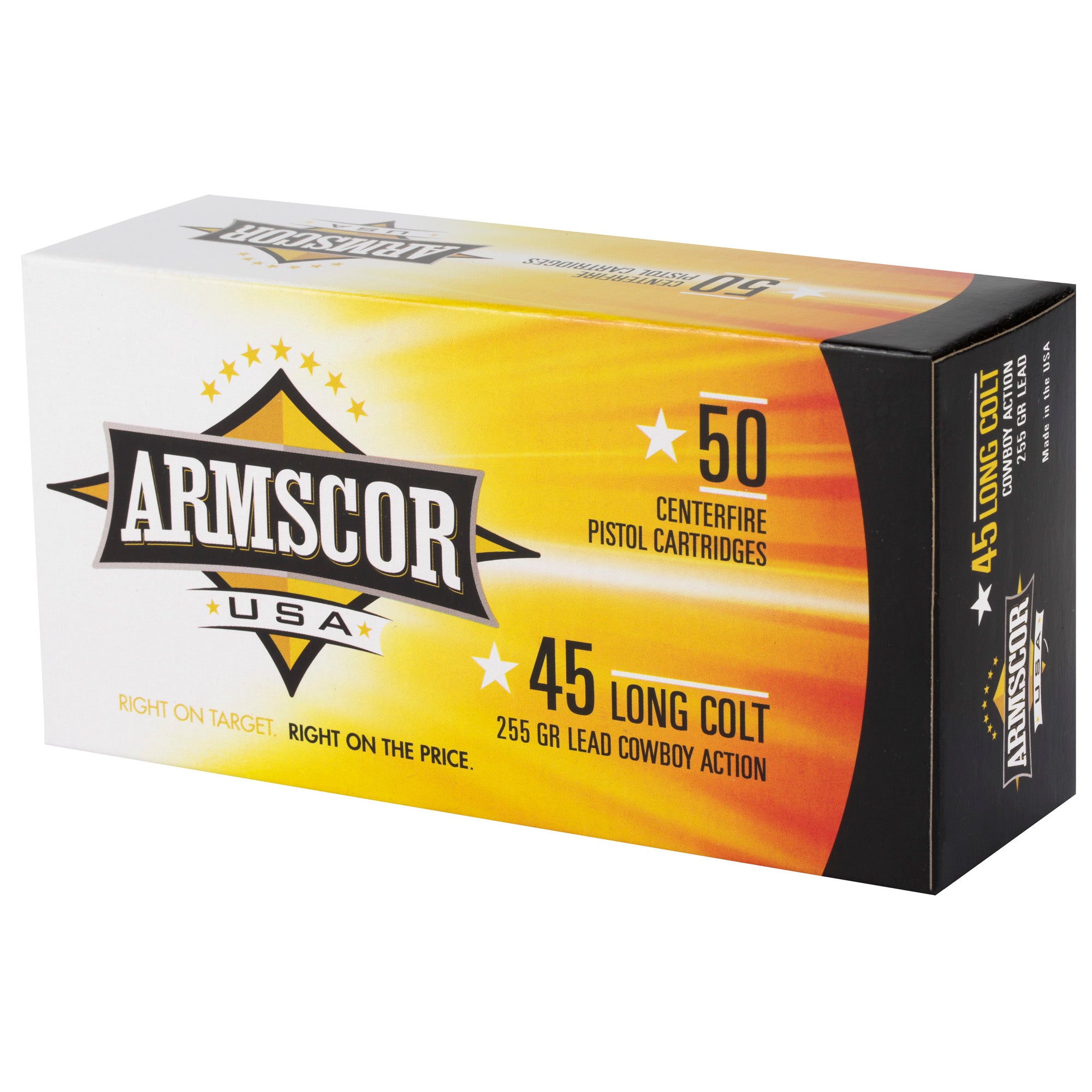 Armscor 45 Colt 255-Grain Lead Flat Nose Ammunition, 50 Rounds per Box