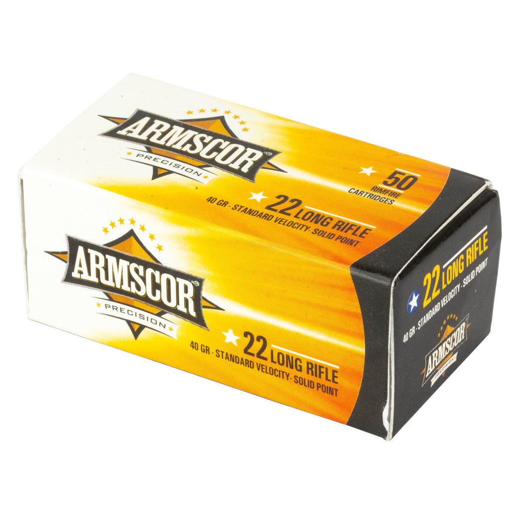 Armscor 22LR 40 Grain Solid Point Ammunition – 50 Rounds per Box, 5,000 Rounds per Case