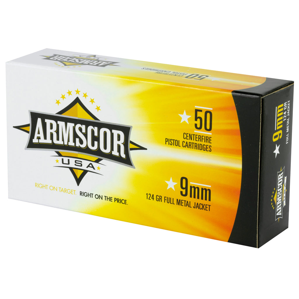 Armscor 9mm 124 Grain FMJ Ammunition – Reliable Full Metal Jacket Bullets for Shooting Enthusiasts