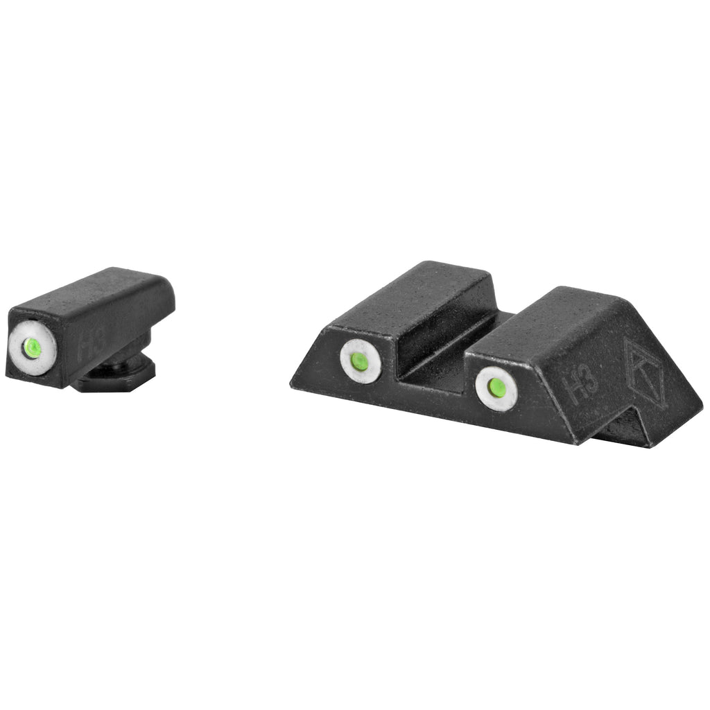 American Tactical ATINSGLOLF Glock Large Frame Night Sight with Green Tritium and White Ring