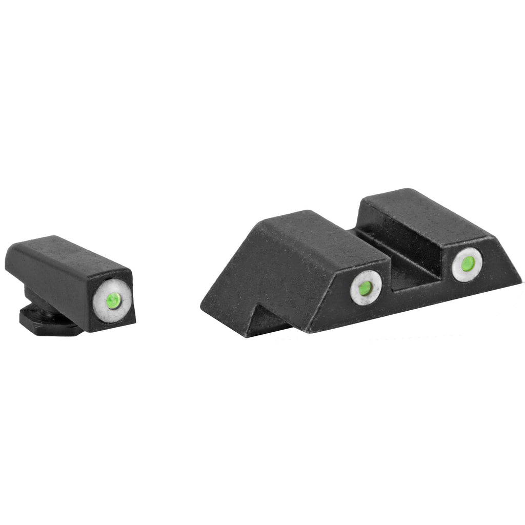 American Tactical ATINSGLOLF Glock Large Frame Night Sight with Green Tritium and White Ring