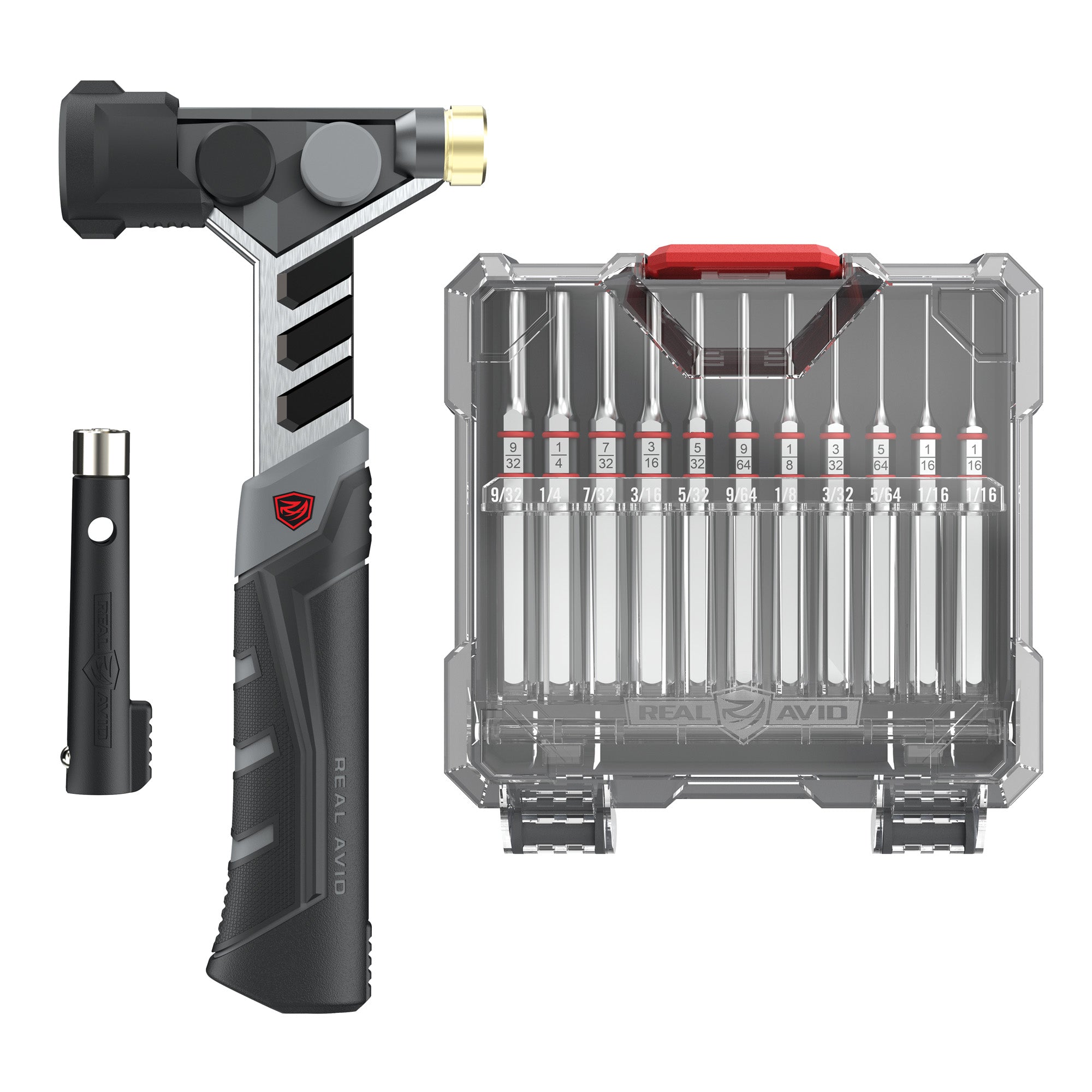 Real Avid Armorer's Master Hammer with Accu-Punch 11-Piece Standard Pin Punch Set – Precision Gunsmithing Tools