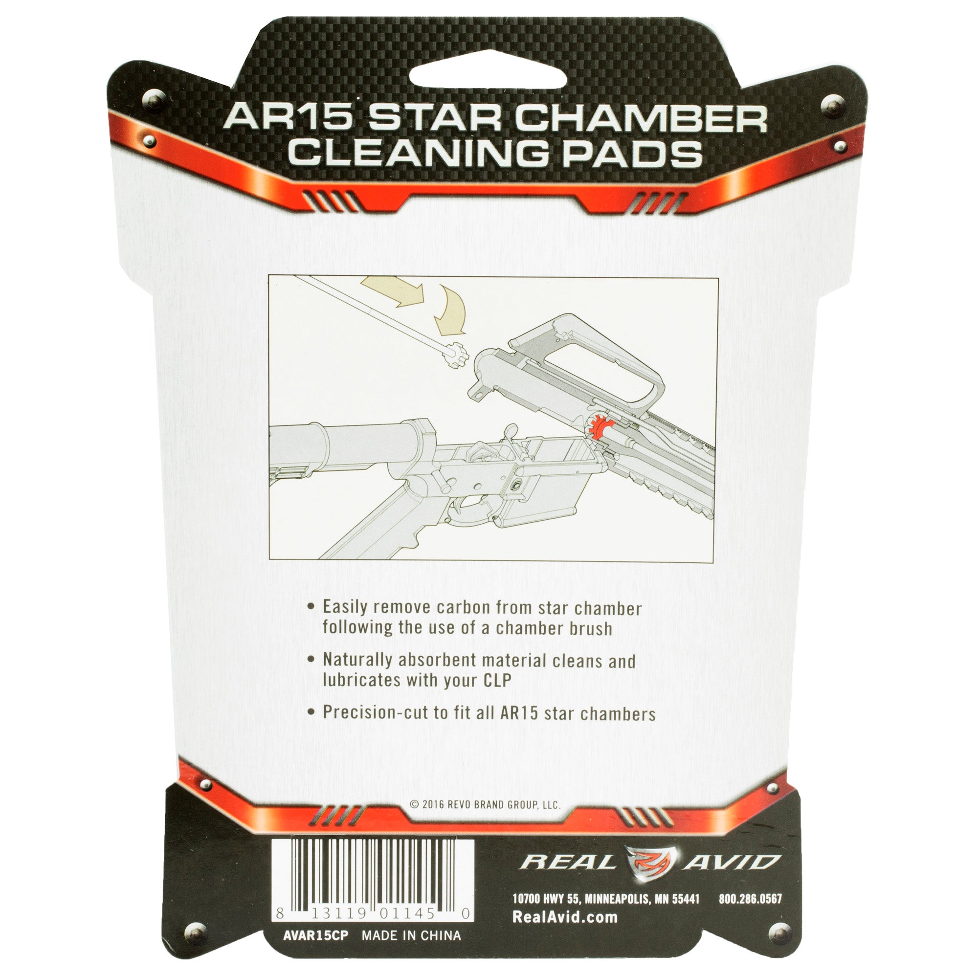 Real Avid AR15 Star Chamber Cleaning Pads (AVIDAVAR15CP) - Pack of 20 Wool Pads for Effective Carbon Removal