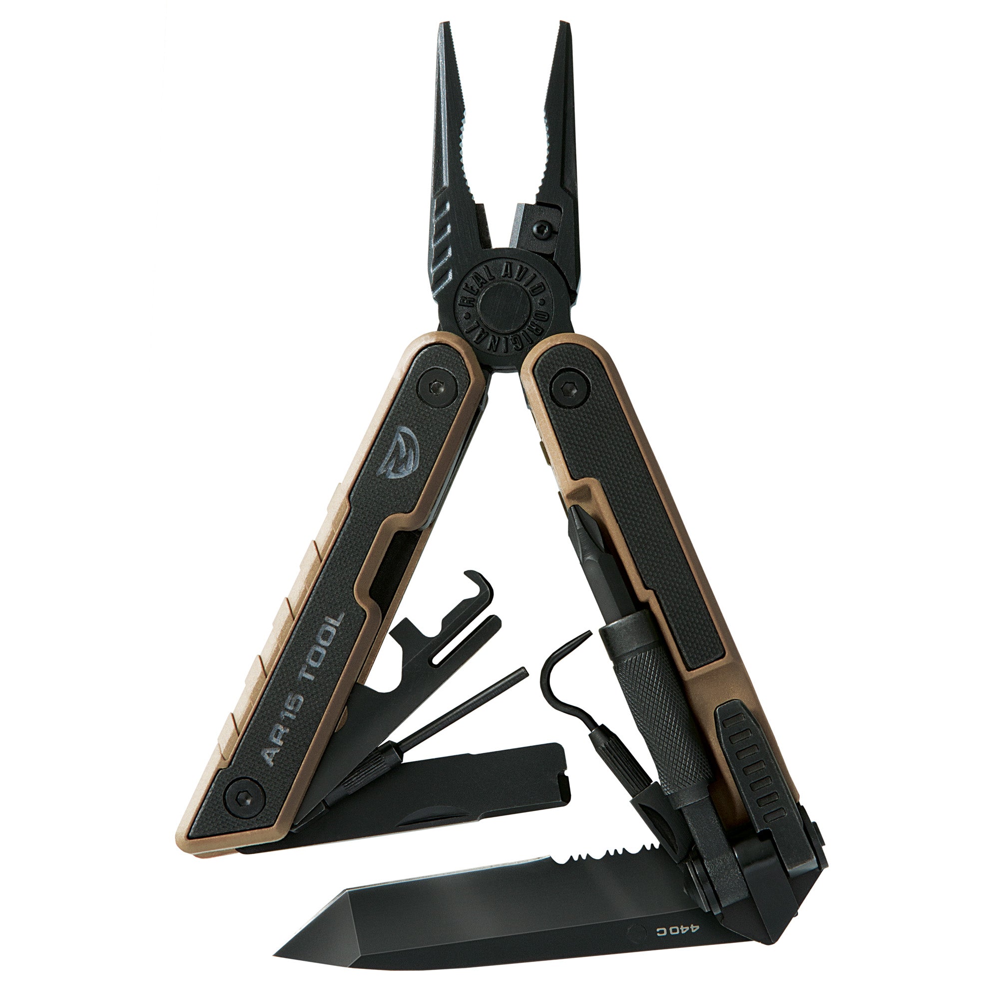 Real Avid AR-15 Multi-Tool with G-10 Grips and MOLLE-Compatible Sheath