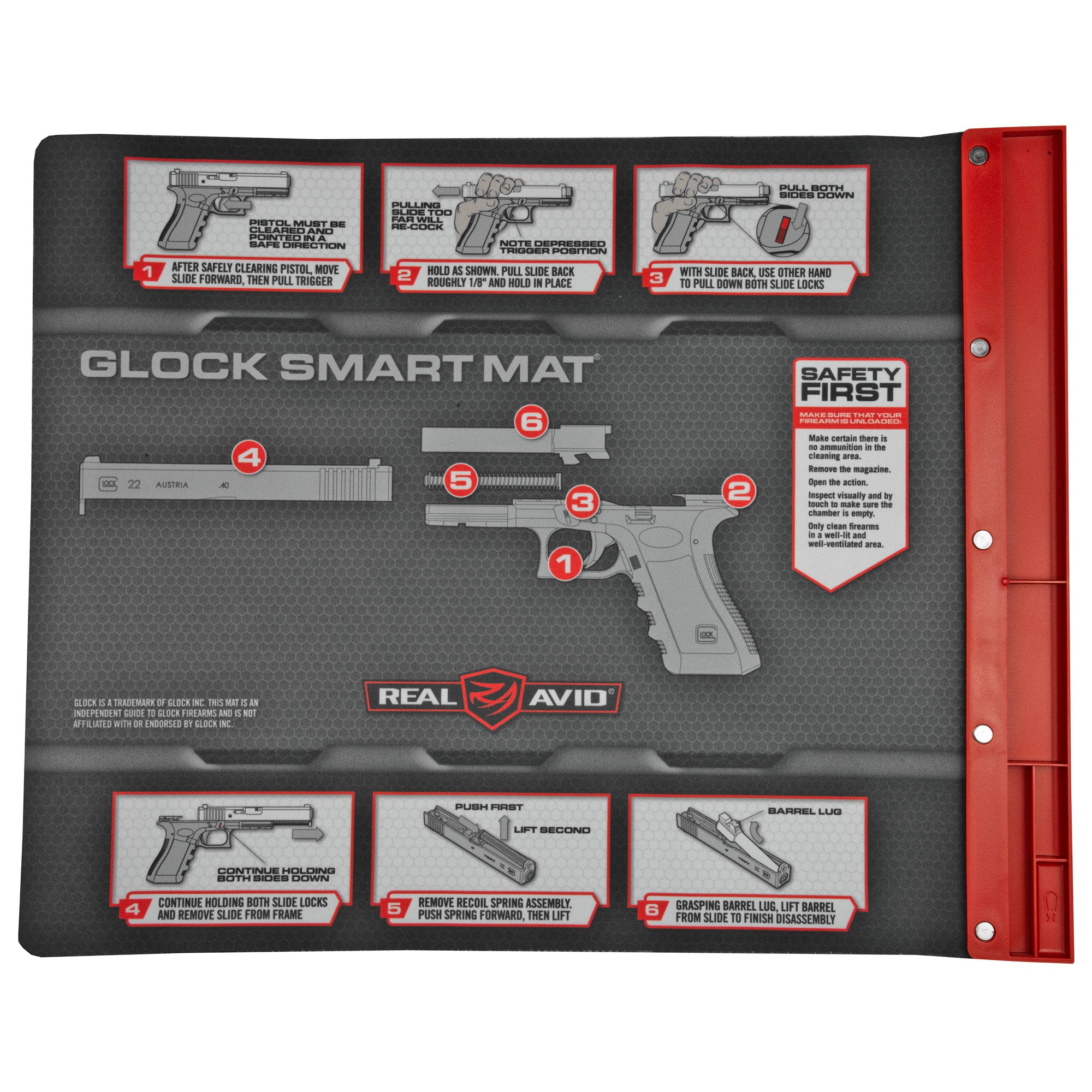 Real Avid Glock Smart Mat – Gun Cleaning Mat with Parts Tray and Non-Slip Surface