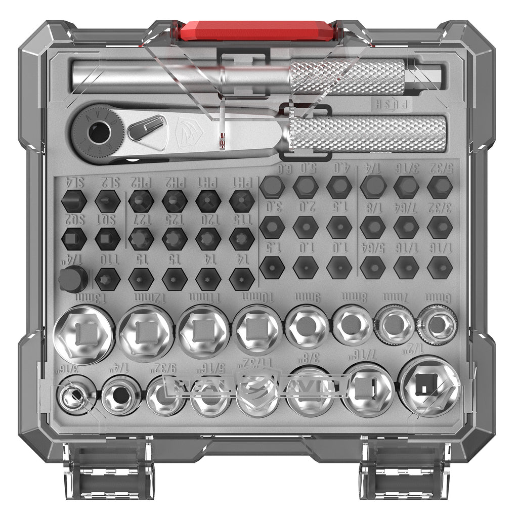 Real Avid X3 Driver 52-Piece Socket and Bit Kit for Precision and Versatility