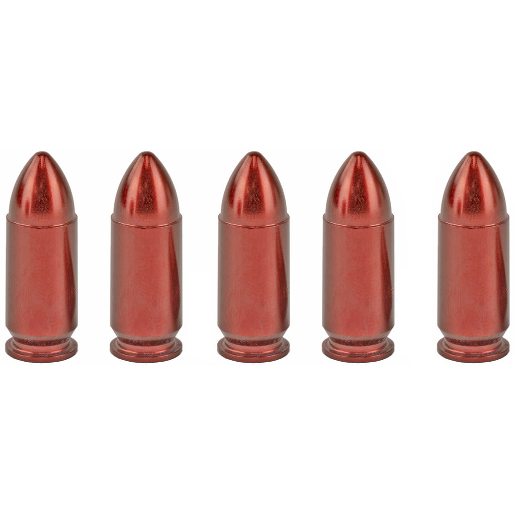 A-Zoom 9mm Snap Caps - Precision Aluminum Dummy Rounds for Safe Training and Function Testing, 5 Pack
