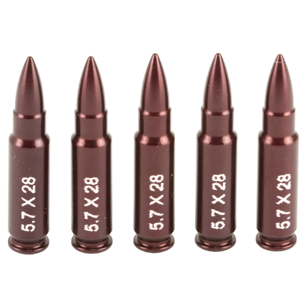 A-Zoom 15130 5.7x28mm Snap Caps - Red Aluminum Training Rounds (5 Pack)