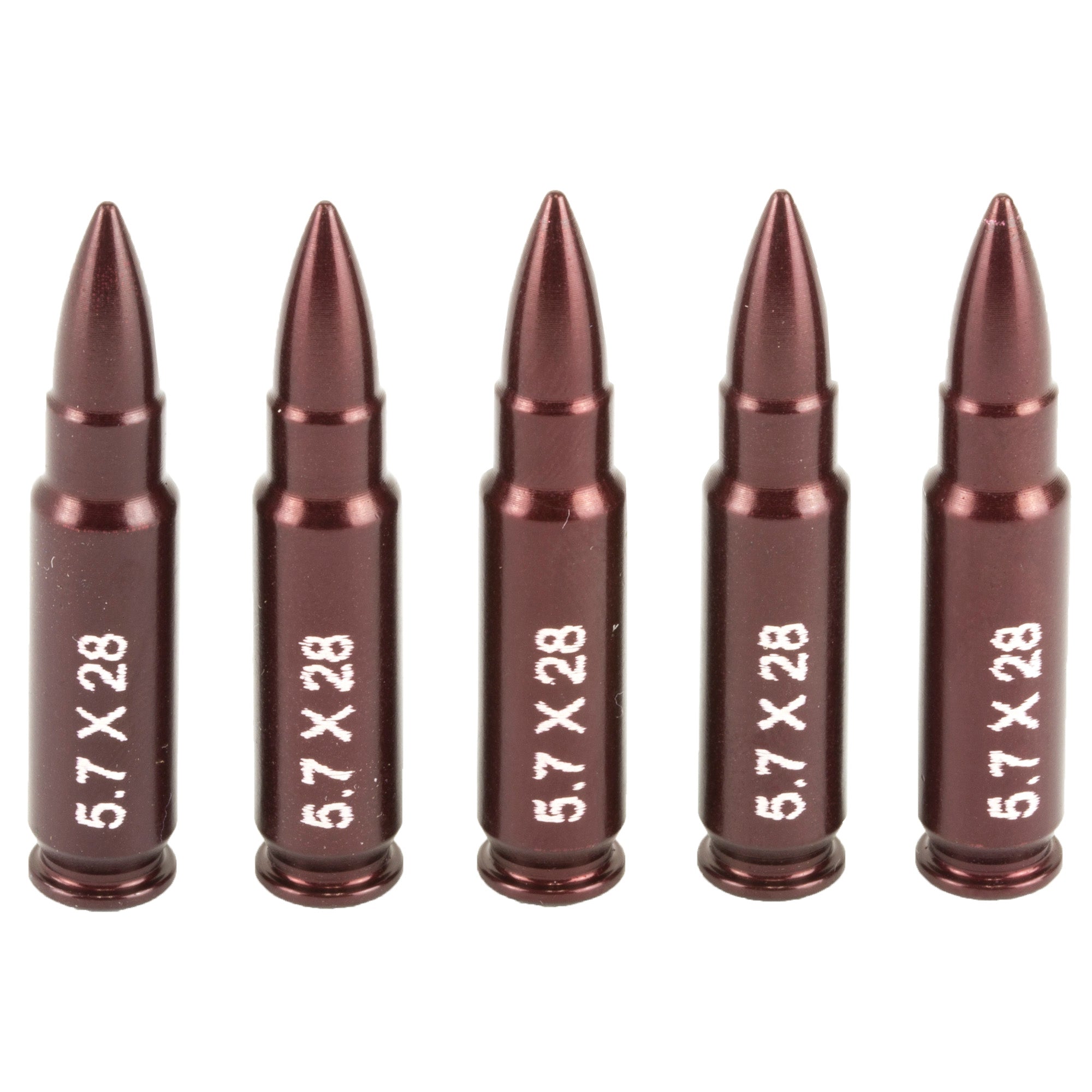 A-Zoom 15130 5.7x28mm Snap Caps - Red Aluminum Training Rounds (5 Pack)