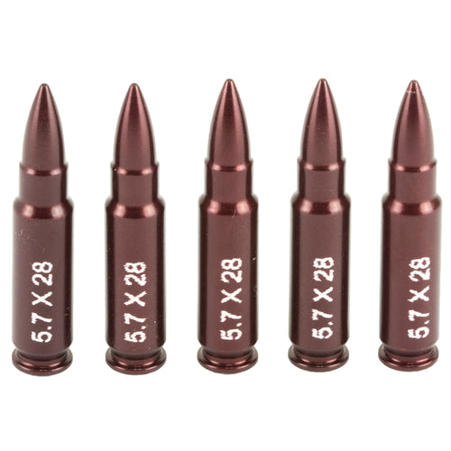 A-Zoom 15130 5.7x28mm Snap Caps - Red Aluminum Training Rounds (5 Pack)