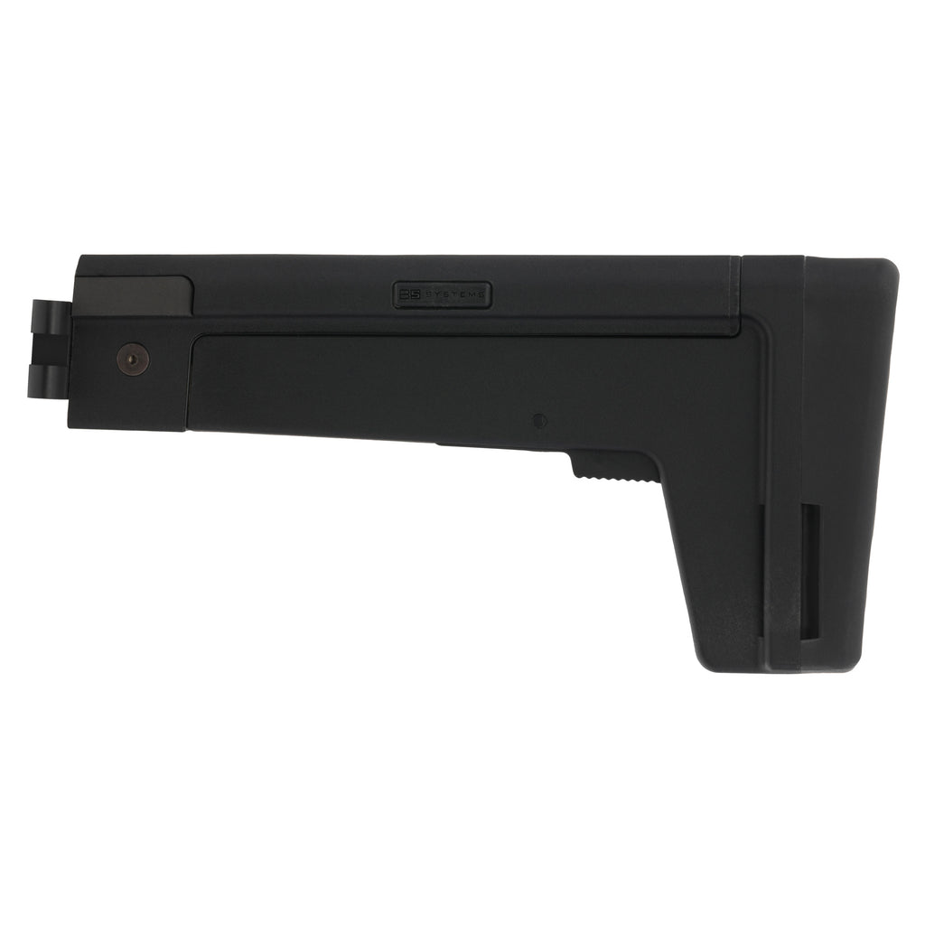 B5 Systems AK Stock 4.5mm Black – Adjustable Folding Stock with Optic Rail and Cushioned Buttpad
