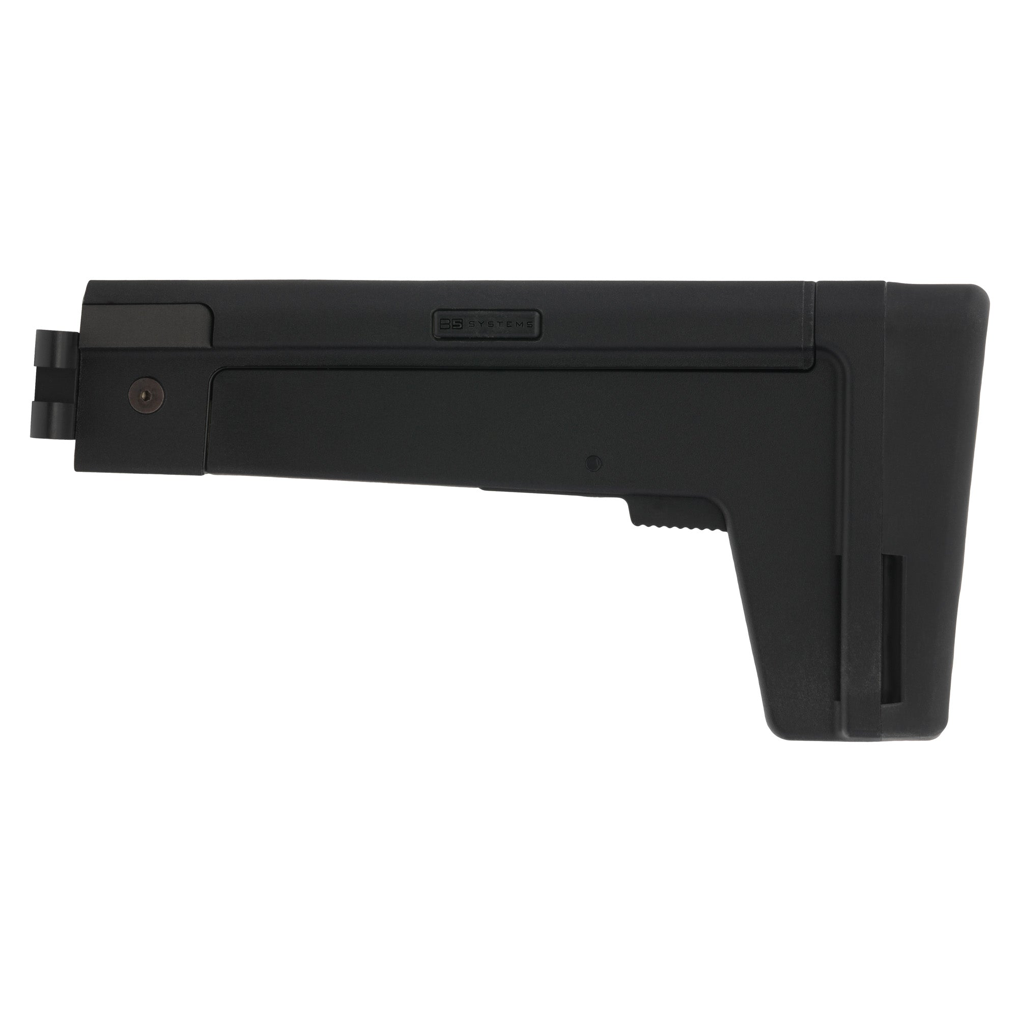 B5 Systems AK Stock 4.5mm Black – Adjustable Folding Stock with Optic Rail and Cushioned Buttpad