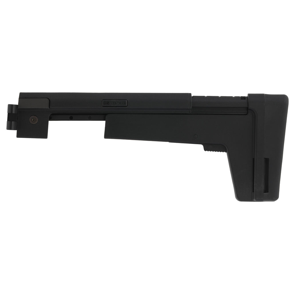 B5 Systems AK Stock 4.5mm Black – Adjustable Folding Stock with Optic Rail and Cushioned Buttpad