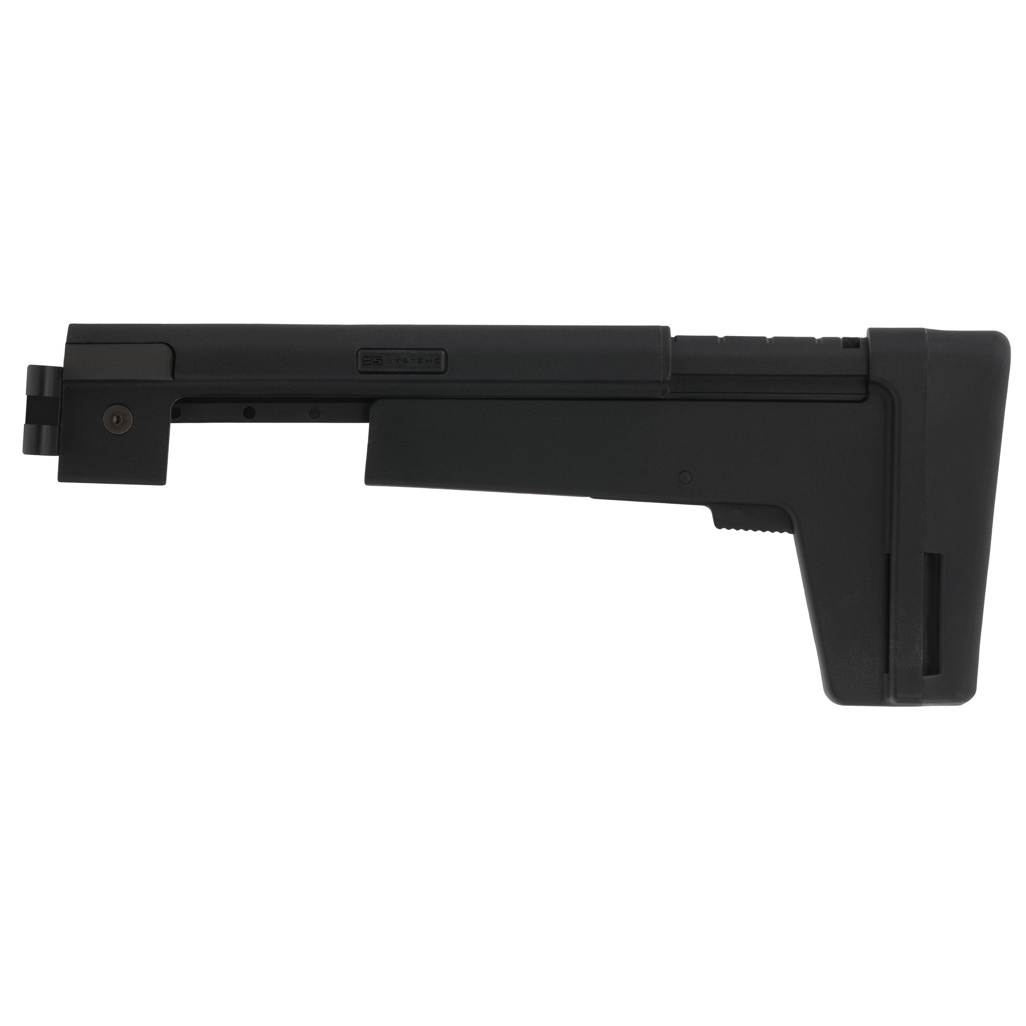B5 Systems AK Stock 4.5mm Black – Adjustable Folding Stock with Optic Rail and Cushioned Buttpad