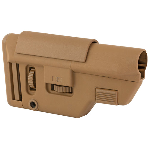 B5 Systems Collapsible Precision Stock Medium in Coyote - Adjustable Cheekpiece and Buttpad for Milspec Carbine Receivers