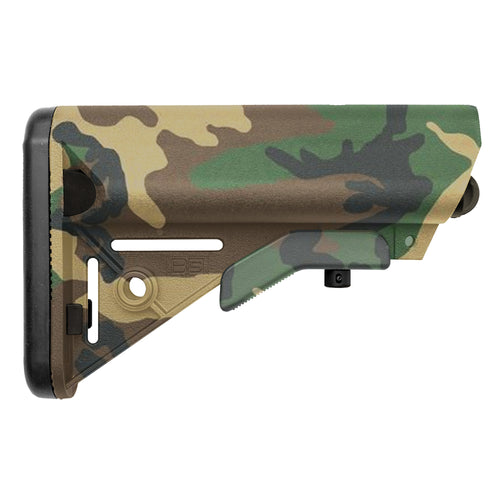 B5 Systems SOPMOD Mil-Spec Stock in Woodland Camo - Enhanced Tactical Rifle Stock