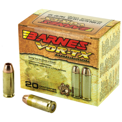 Barnes Vor-Tx, 10MM, 155 Grain, Xpb, Jacketed Hollow Point, Lead Free, 20 Round Box, California Certified Nonlead