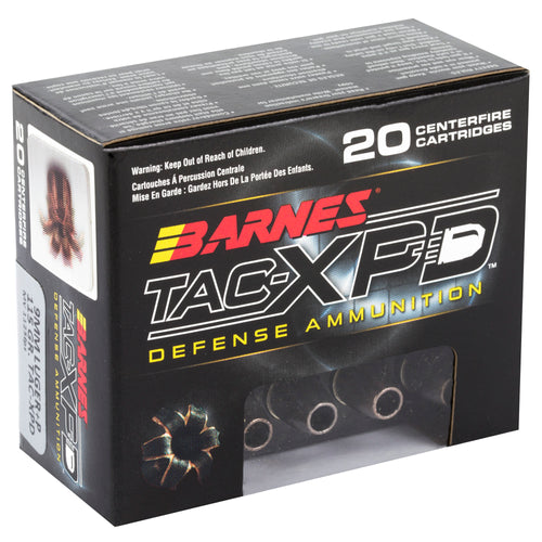 Barnes TAC-XPD 9mm 115-Grain Hollow Point Ammunition (20 Rounds per Box)
