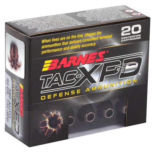 Barnes TAC-XPD .380 ACP 80-Grain Hollow Point Ammunition - 20 Round Box
