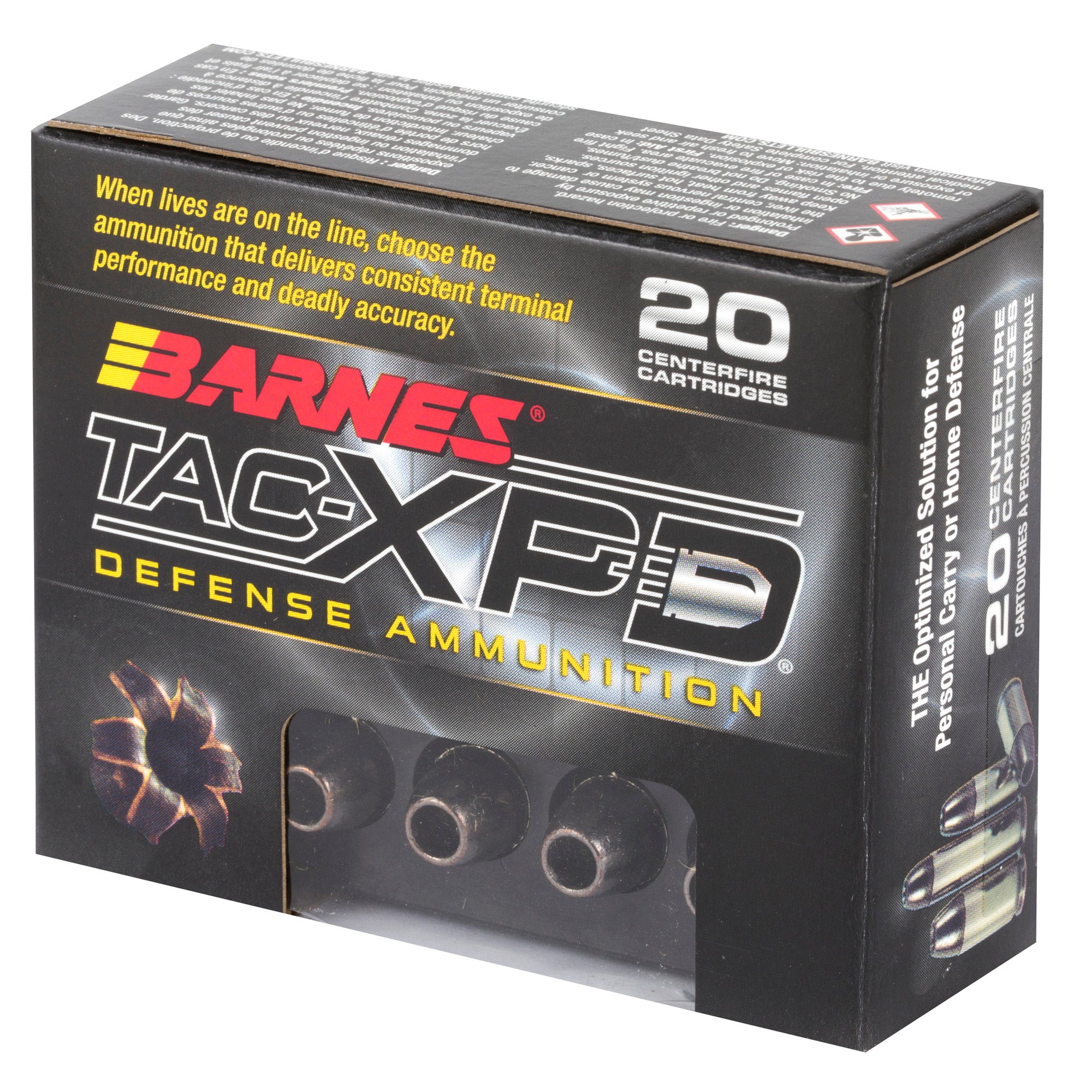 Barnes TAC-XPD .380 ACP 80-Grain Hollow Point Ammunition - 20 Round Box
