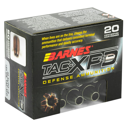 Barnes TAC-XPD .45 ACP 185 Grain Hollow Point Ammunition – 20 Rounds