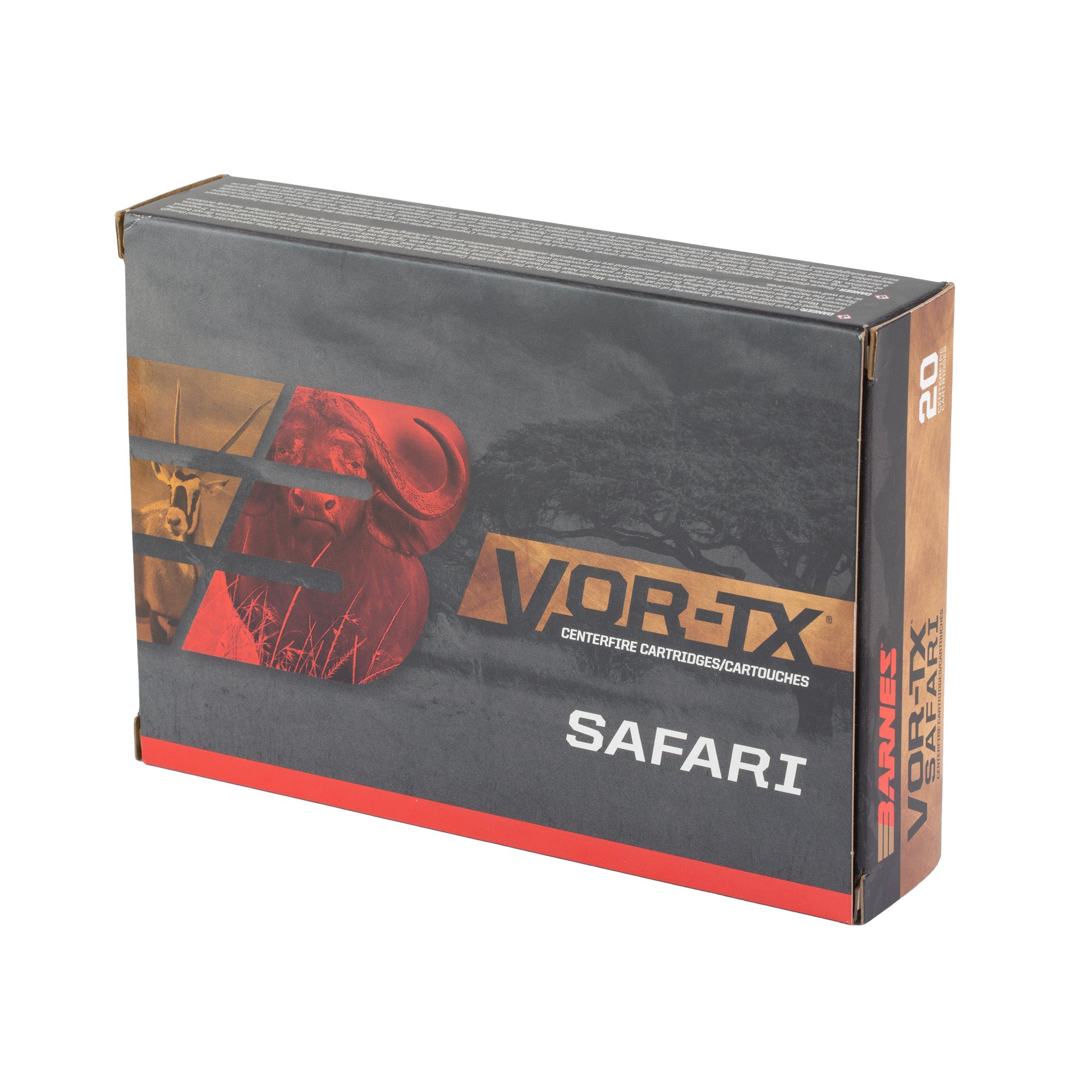 Barnes VOR-TX Safari .375 H&H 300-Grain Round Nose Ammunition (20 Rounds)