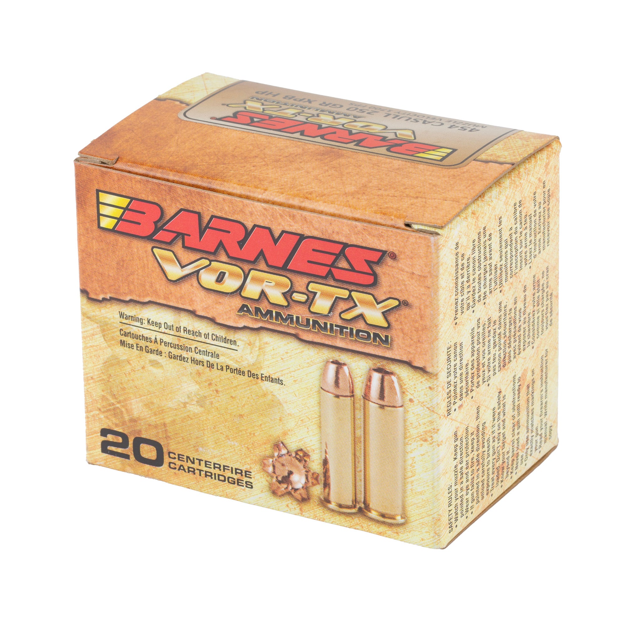 Barnes VOR-TX Handgun XPB Bullet for 454 Casull – 250 Grain, Box of 20
