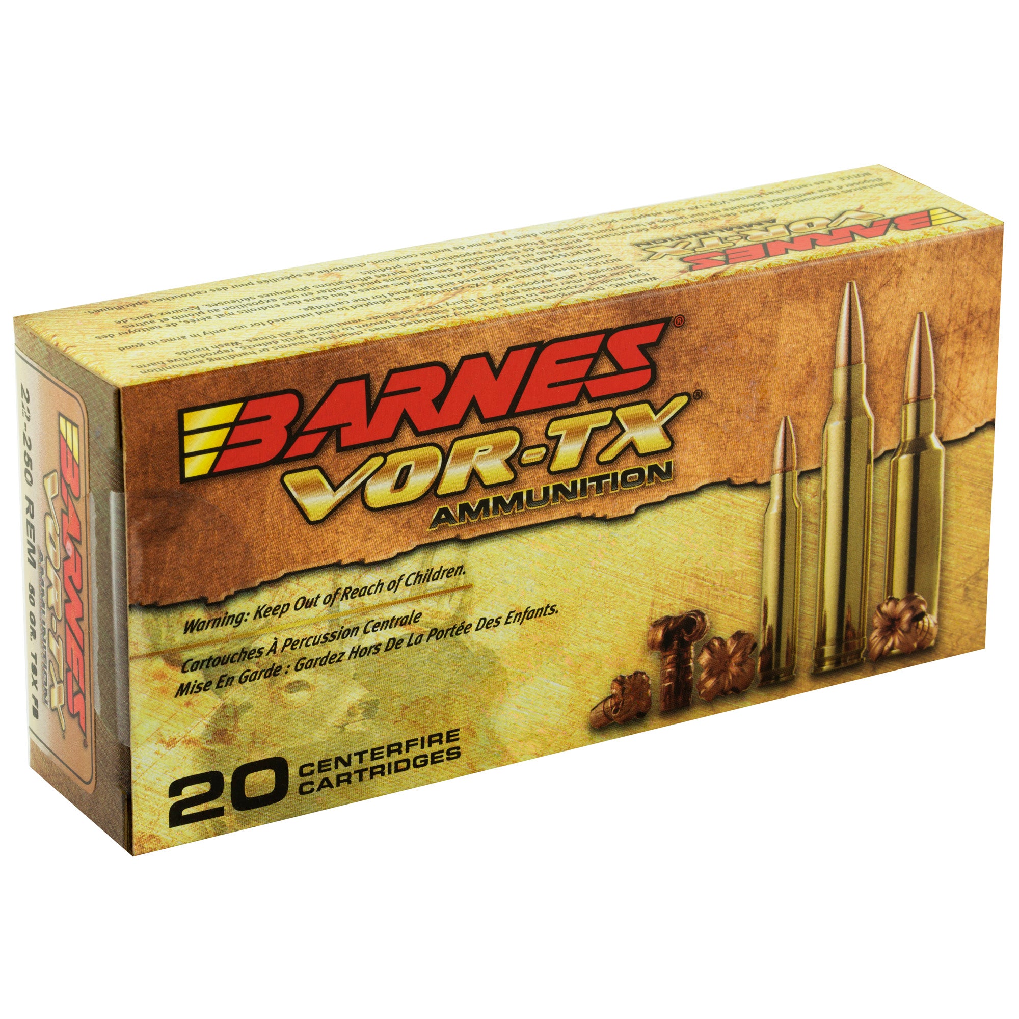 Barnes VOR-TX .22-250 Remington 50 Grain TSX Ammunition – Precision Loaded by Barnes