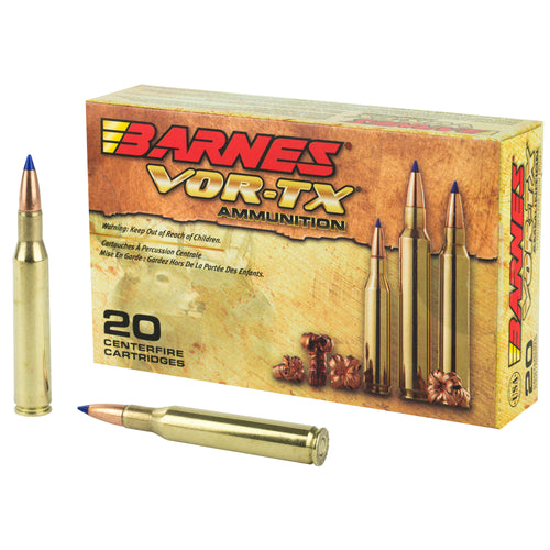Barnes Vor-Tx, 270WIN, 130 Grain, Tipped Triple Shock X, Boat Tail, Lead Free, 20 Round Box, California Certified
