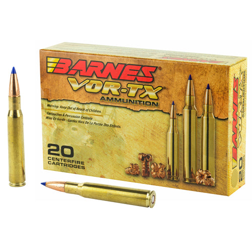 Barnes Vor-Tx, 30-06, 168 Grain, Tipped Triple Shock X, Boat Tail, Lead Free, 20 Round Box, California Certified