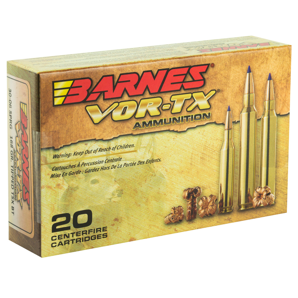 Barnes VOR-TX 30-06 Springfield Tipped Triple Shock X 168-Grain Ammunition (20 Rounds)