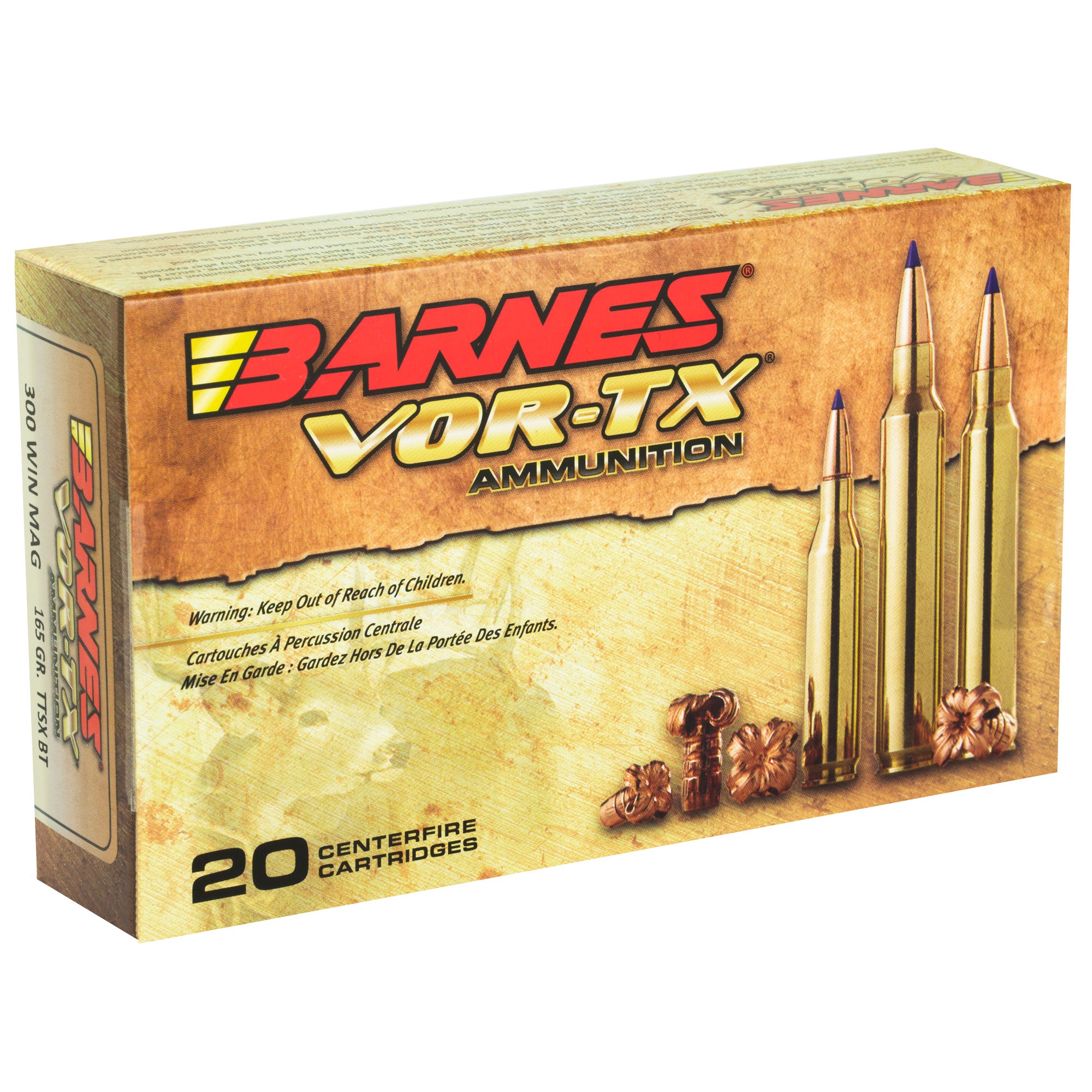 Barnes VOR-TX 300 Winchester Magnum 165 Grain Tipped Triple Shock X Ammunition (20 Rounds)