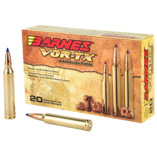 Barnes Vor-Tx, 300WIN, 180 Grain, Tipped Triple Shock X, Boat Tail, Lead Free, 20 Round Box, California Certified