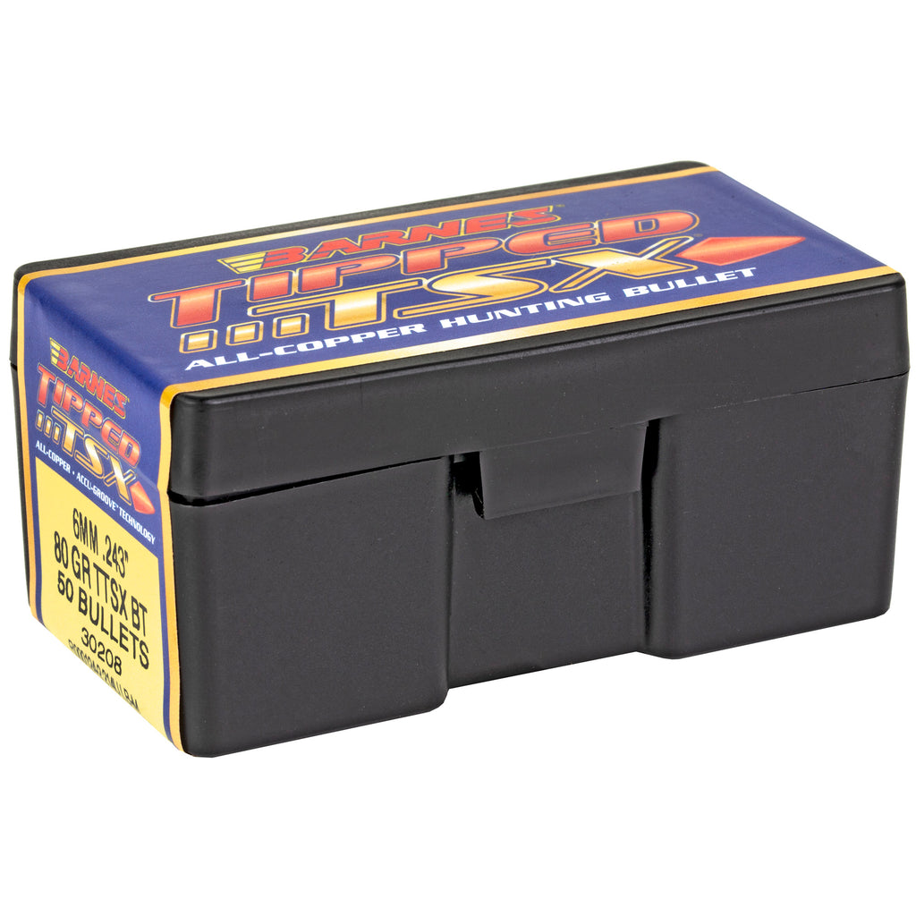 Barnes Tipped TSX .243 Caliber, 80 Grain Ballistic Tip Bullets (50 Count)