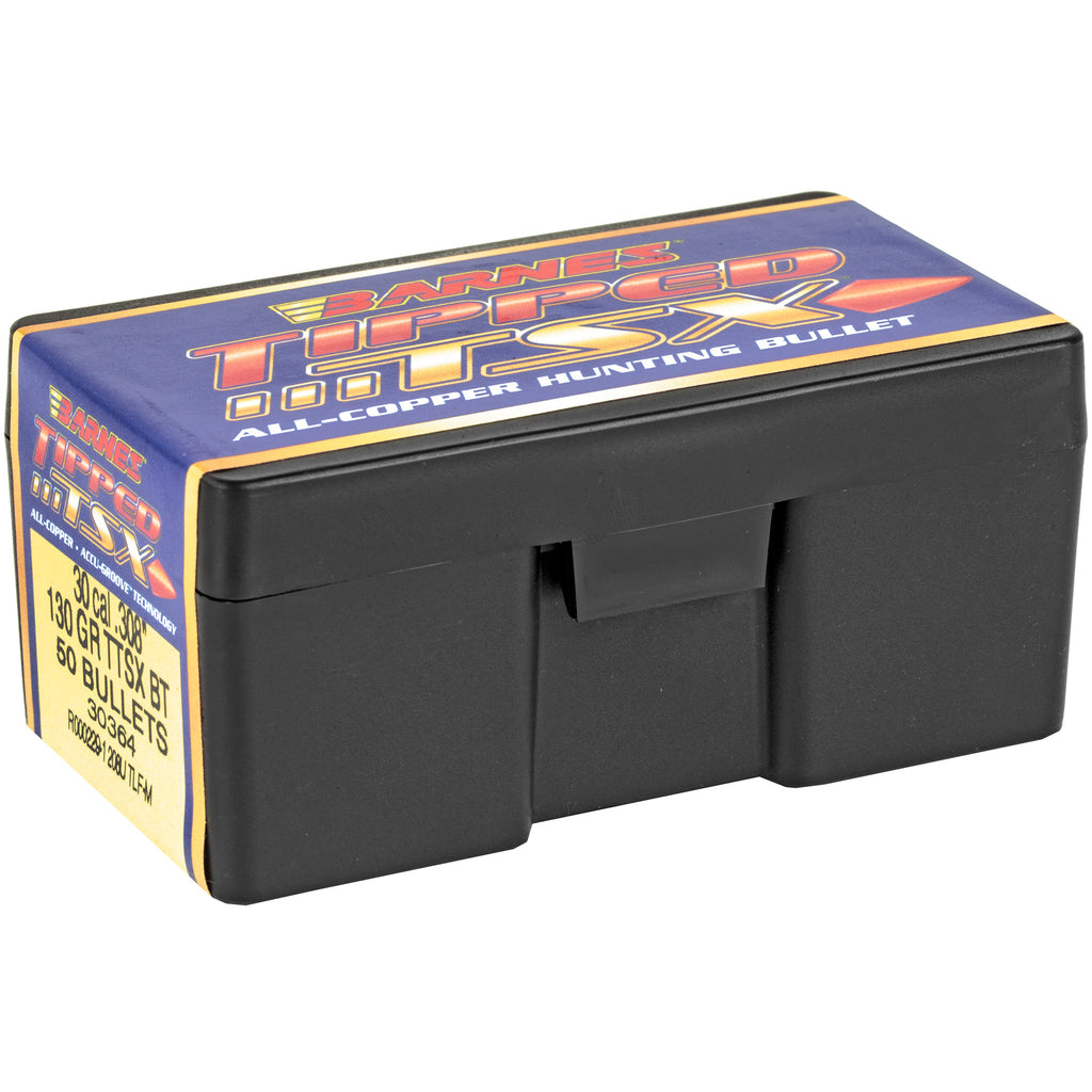 Barnes Tipped TSX .308 Caliber 130 Grain Copper Ballistic Tip Bullets - 50 Count Box