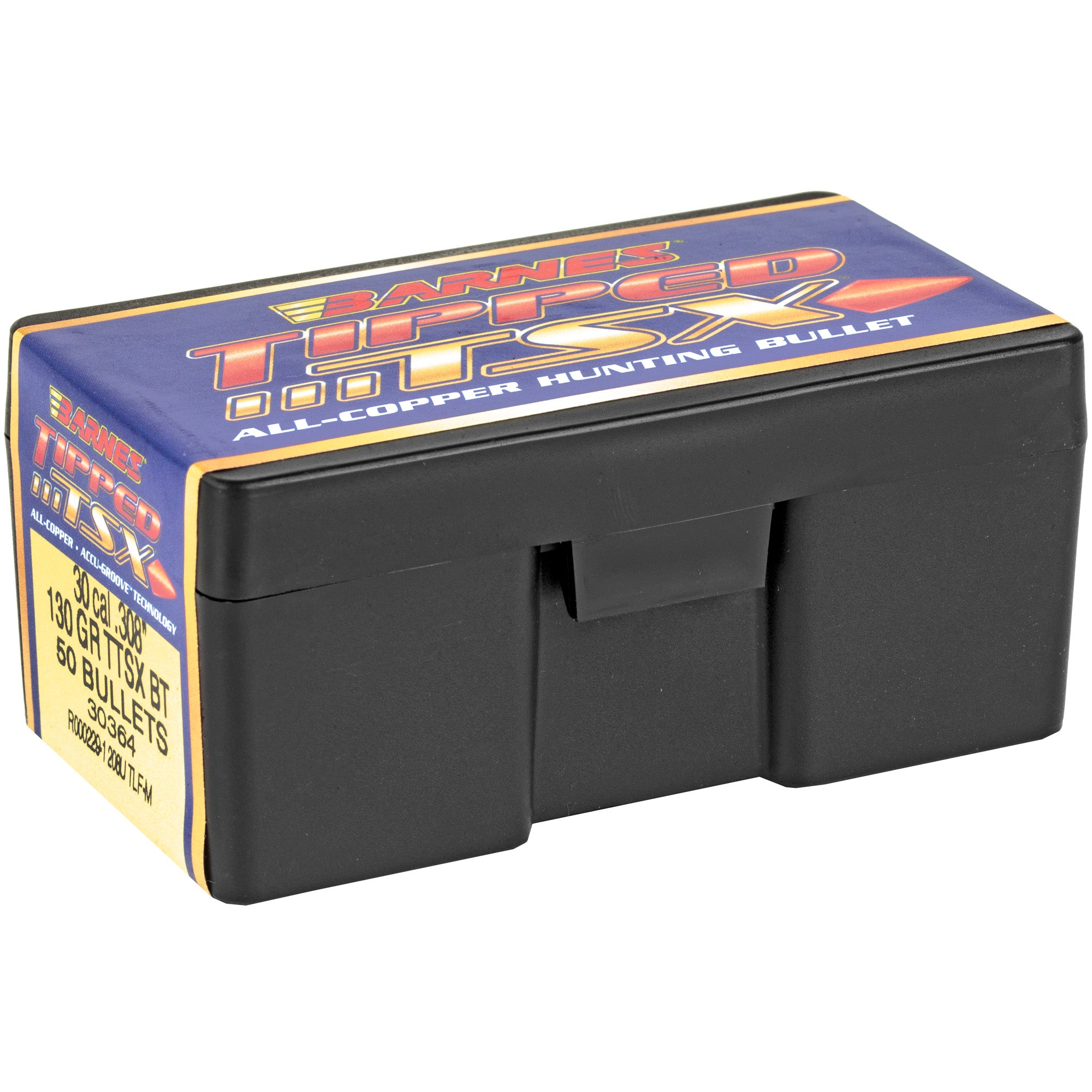 Barnes Tipped TSX .308 Caliber 130 Grain Copper Ballistic Tip Bullets - 50 Count Box