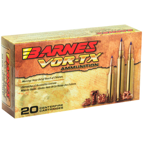 Barnes VOR-TX 308 Winchester 150 Grain Tipped Triple Shock X Ammunition, 20 Rounds