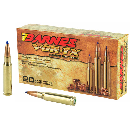 Barnes Vor-Tx, .308 Winchester, 168 Grain, Tipped Triple Shock X, Boat Tail, Lead Free, 20 Round Box, California